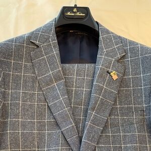 Brooks Brothers glen plaid suit 38R NWT made in USA with Italian fabric